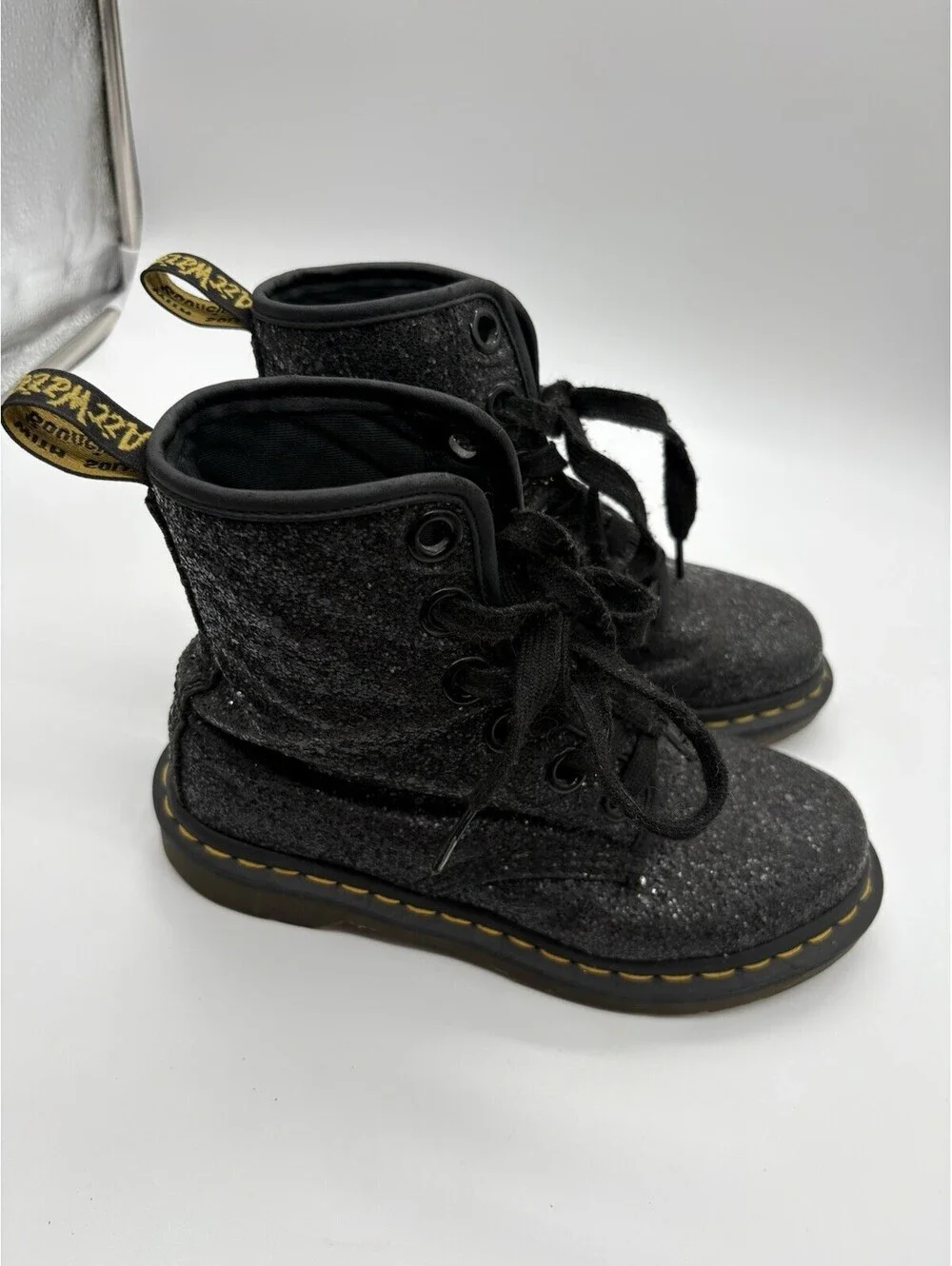 Dr Martens Black Glitter Farrah 1460 Women’s SZ 6 Boots